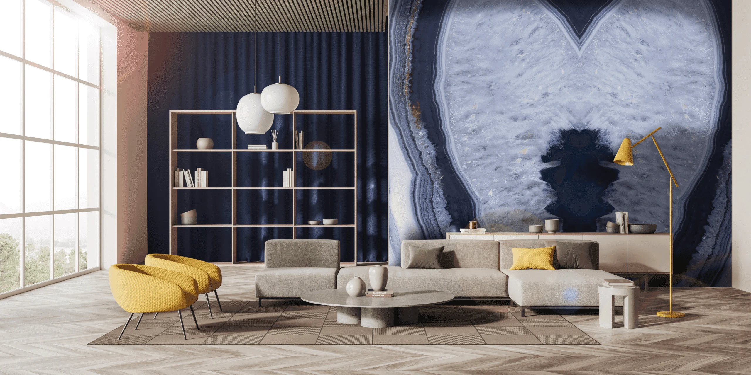 Agata Blue natural stone slab — Zion Stone Gallery